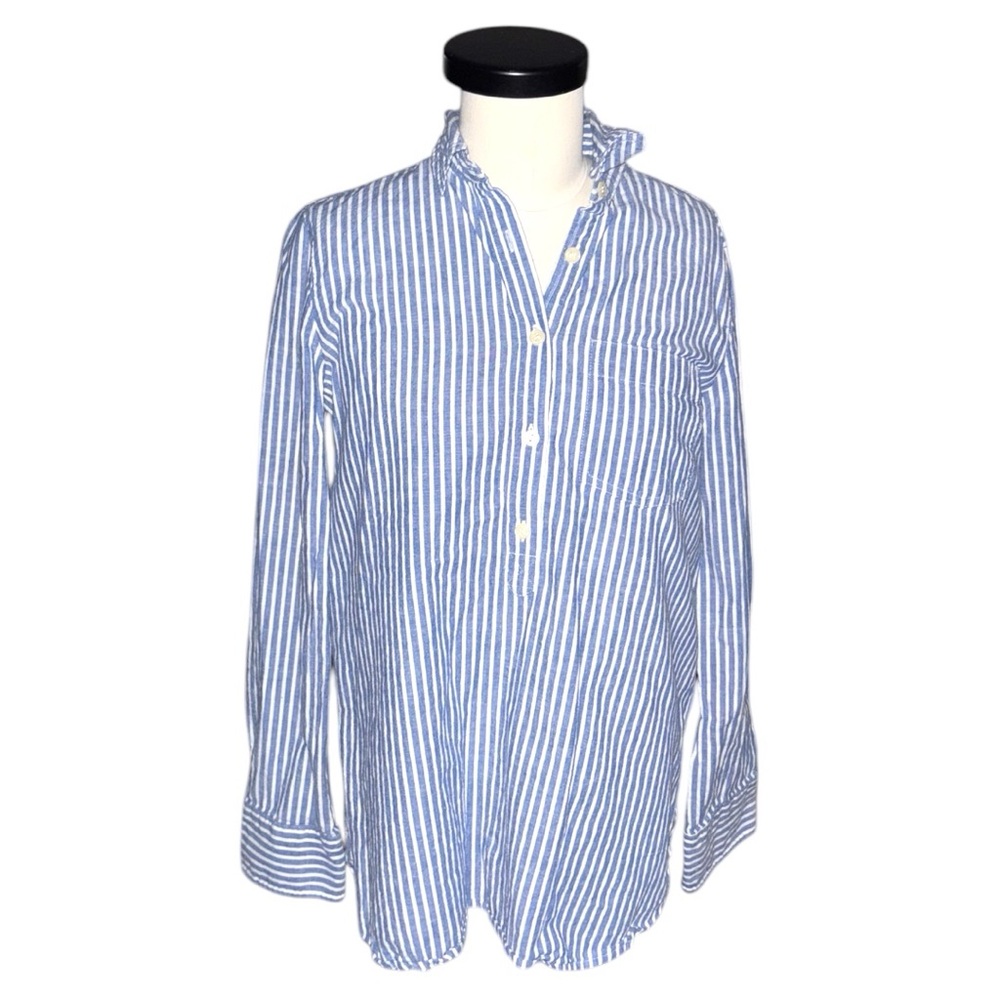 J. Crew Blue & White Striped Button Down Shirt